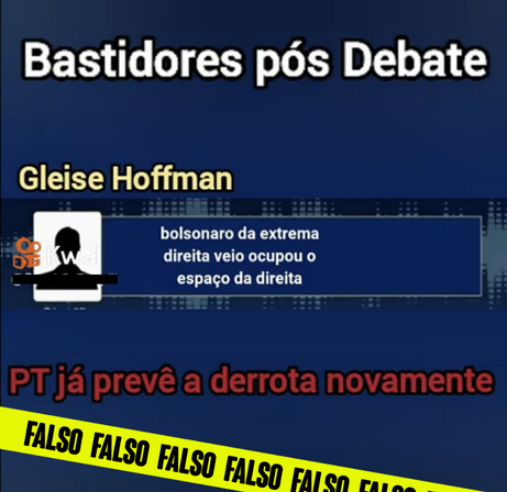 Imagem de destaque do post: Gravação de Gleisi comentando cenário político não foi feita após debate