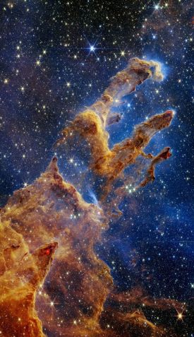 Telescópio James Webb registra nova imagem dos famosos "Pilares da Criação" / NASA, ESA, CSA, STScI; Joseph DePasquale (STScI), Anton M. Koekemoer (STScI), Alyssa Pagan (STScI)
