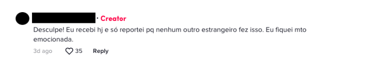 | Reprodução de resposta dada pela autora da publicação a comentários feitos pela audiência / Projeto Comprova