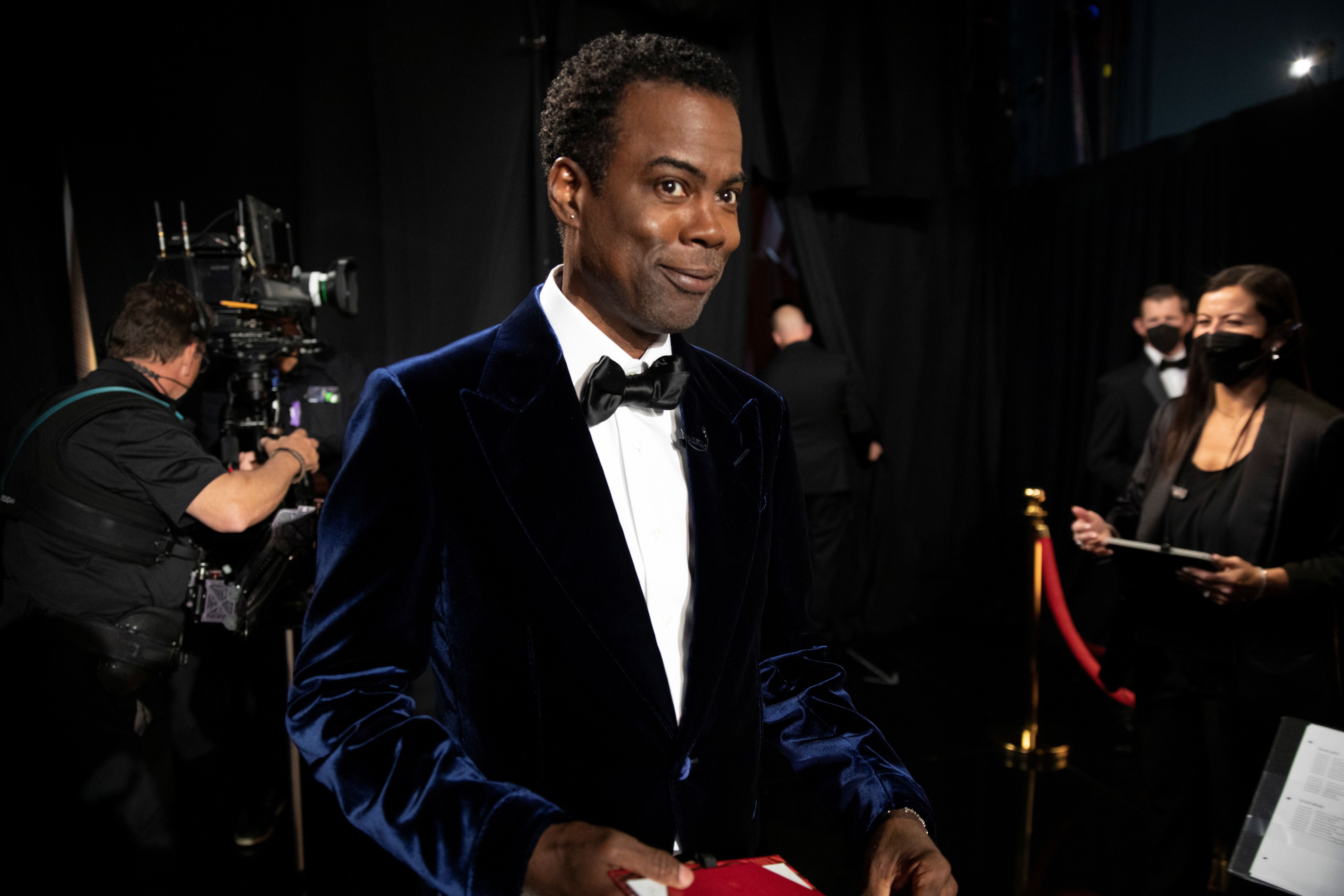 Imagem de arquivo: O comediante Chris Rock no backstage da 94ª cerimônia do Oscar em Hollywood.