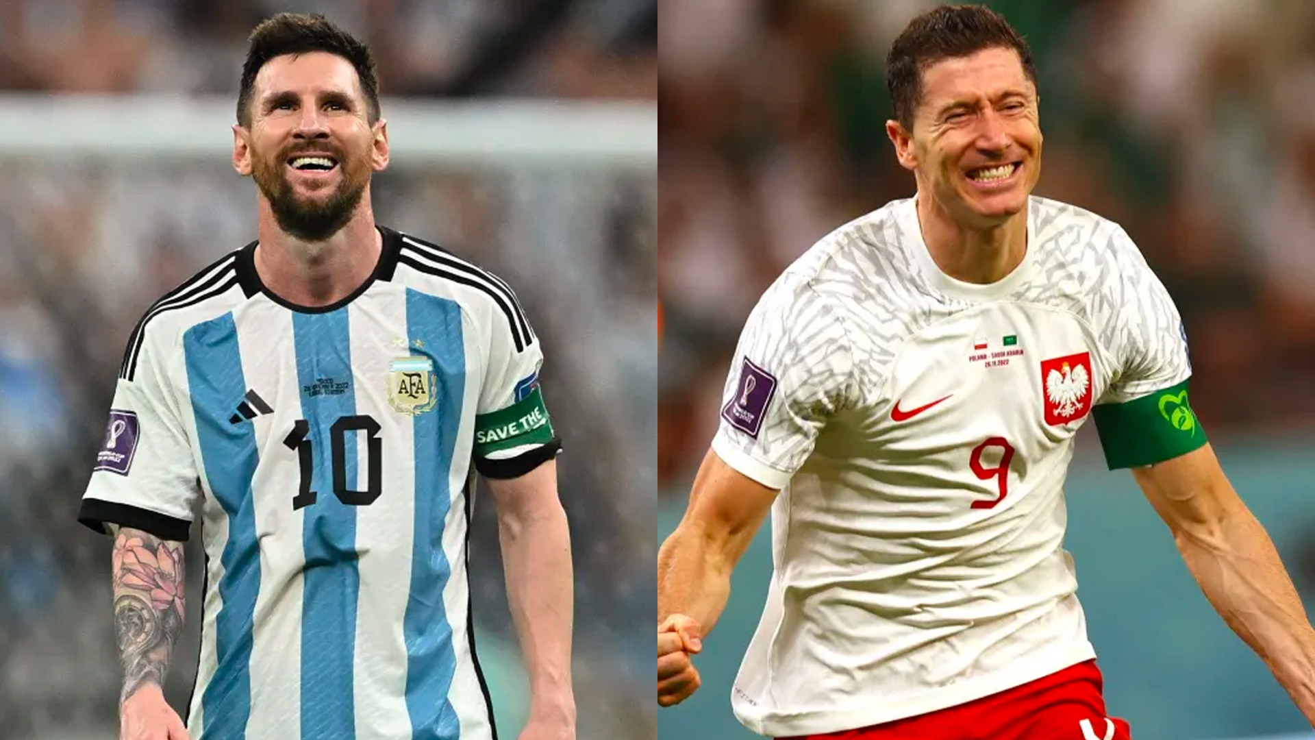 Lionel Messi, da Argentina, e Robert Lewandowski, da Polônia
