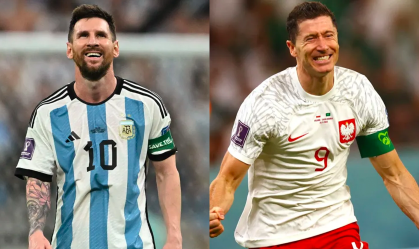 Lionel Messi, da Argentina, e Robert Lewandowski, da Polônia