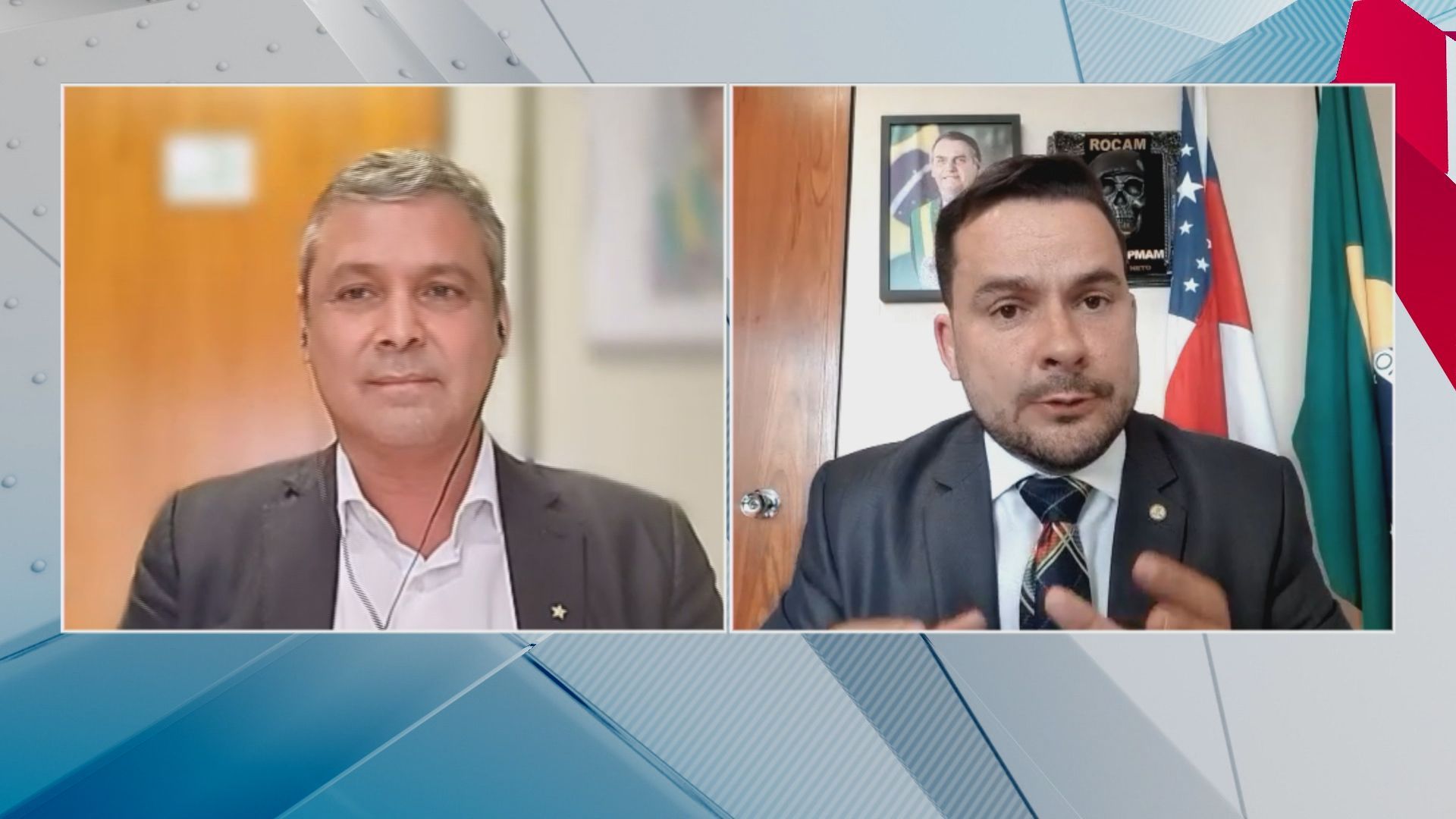 O vereador carioca e deputado federal eleito Lindbergh Farias (PT-RJ) e o deputado federal Capitão Alberto (PL-AM)