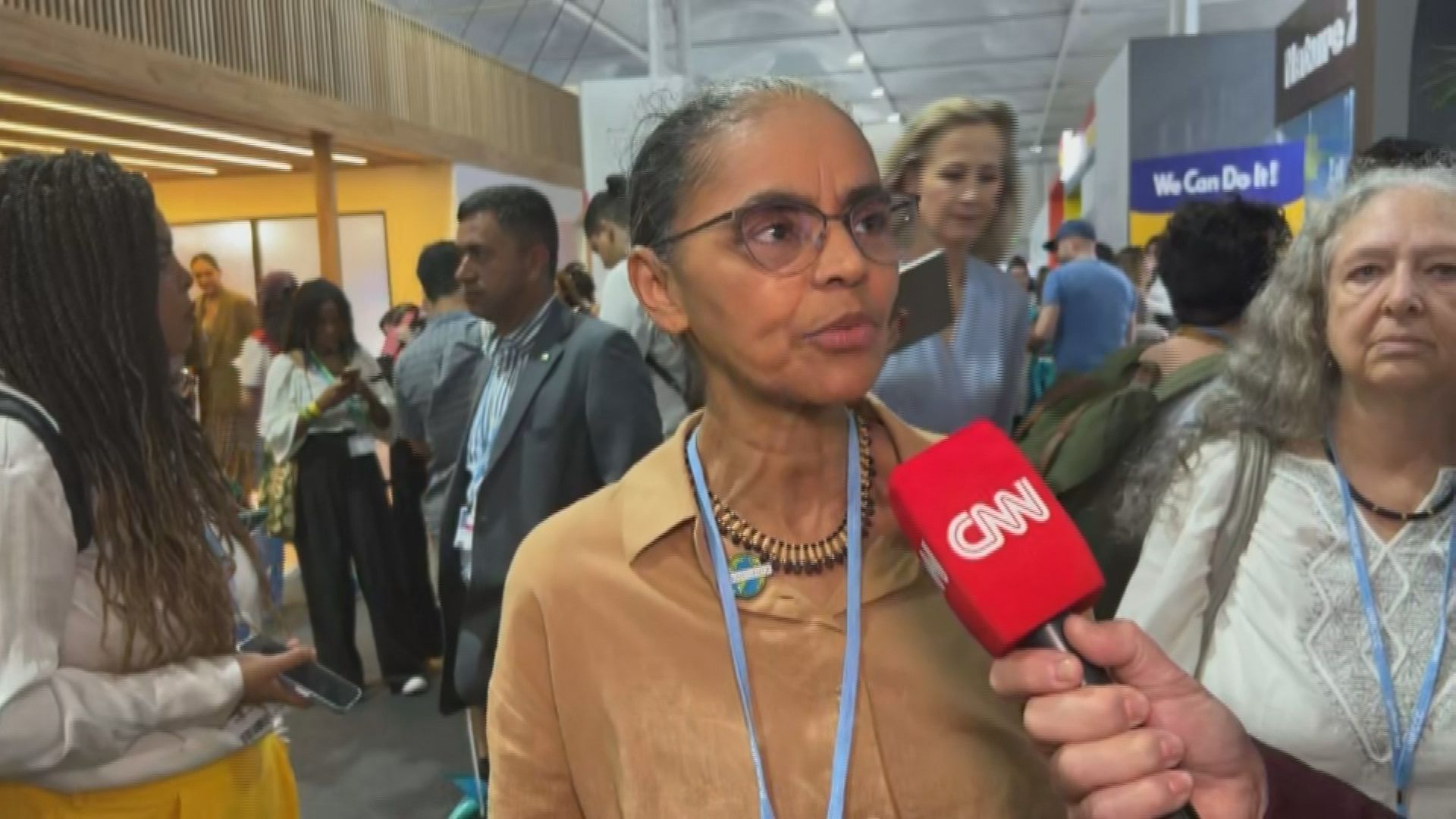 Ex-ministra do Meio Ambiente Marina Silva, em entrevista, na COP27