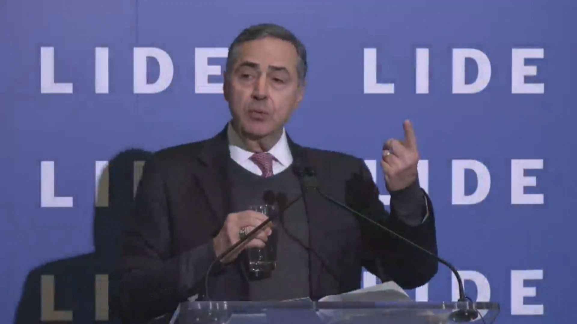 O ministro Luís Roberto Barroso, do STF, participa do Lide Brazil Conference, em Nova York