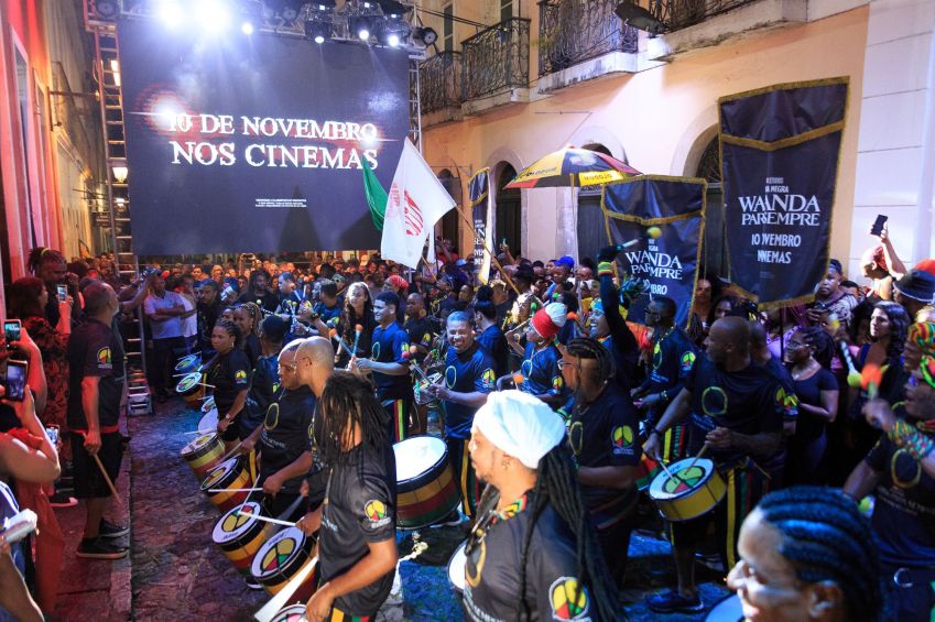 Pantera Negra Olodum na pré-estreia do filme em São Paulo/Foto: Daniel Assis