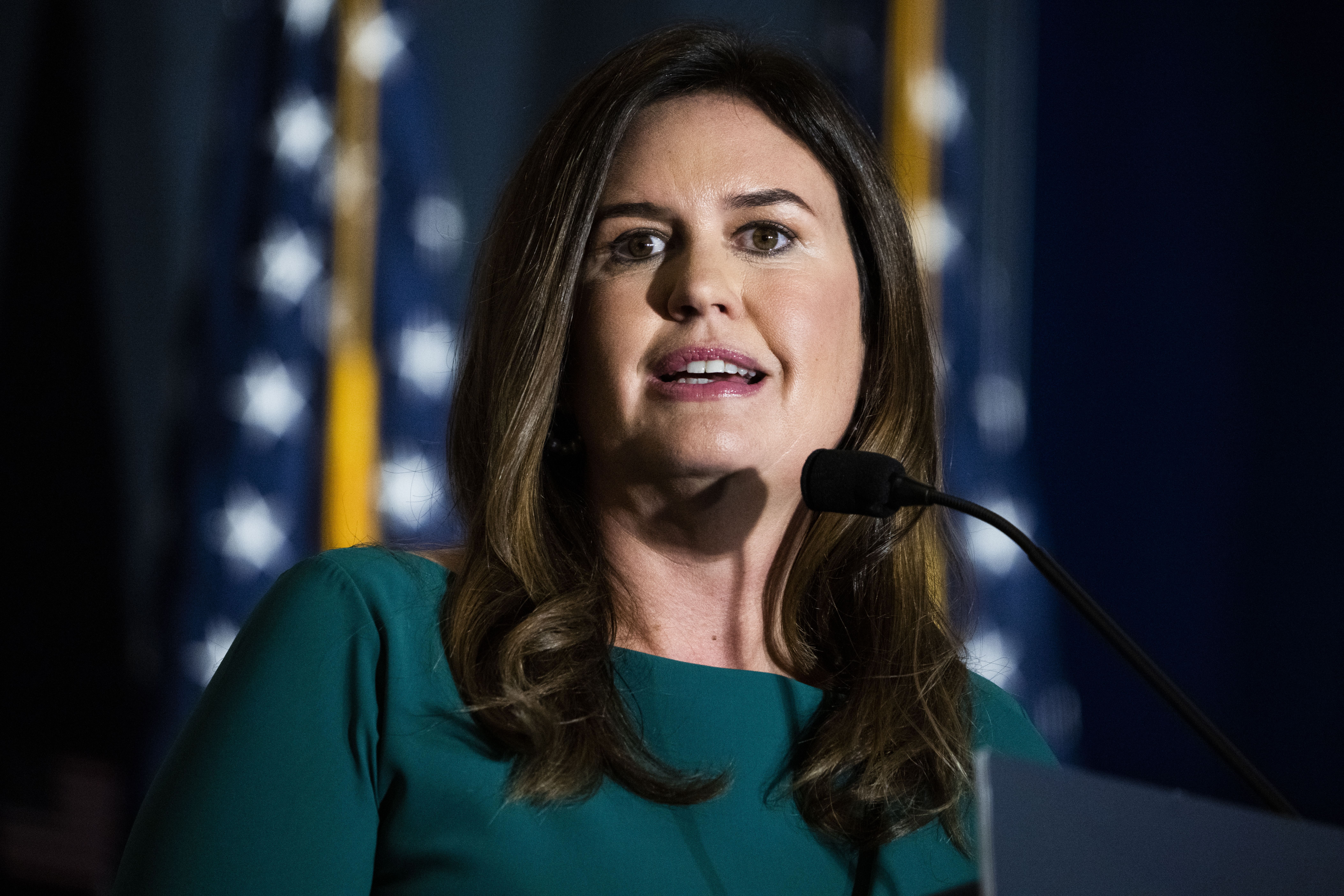 Sarah Huckabee Sanders, ex-secretária de Imprensa de Donald Trump e governaora do Arkansas. / Tom Williams/CQ-Roll Call, Inc via Getty Images