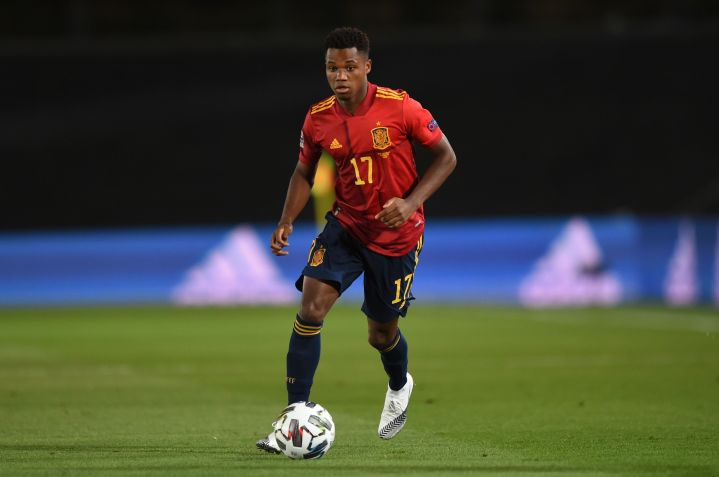 Ansu Fati é nascido em Guiné-Bissau, e joga pela Espanha / Photo by Denis Doyle/Getty Images