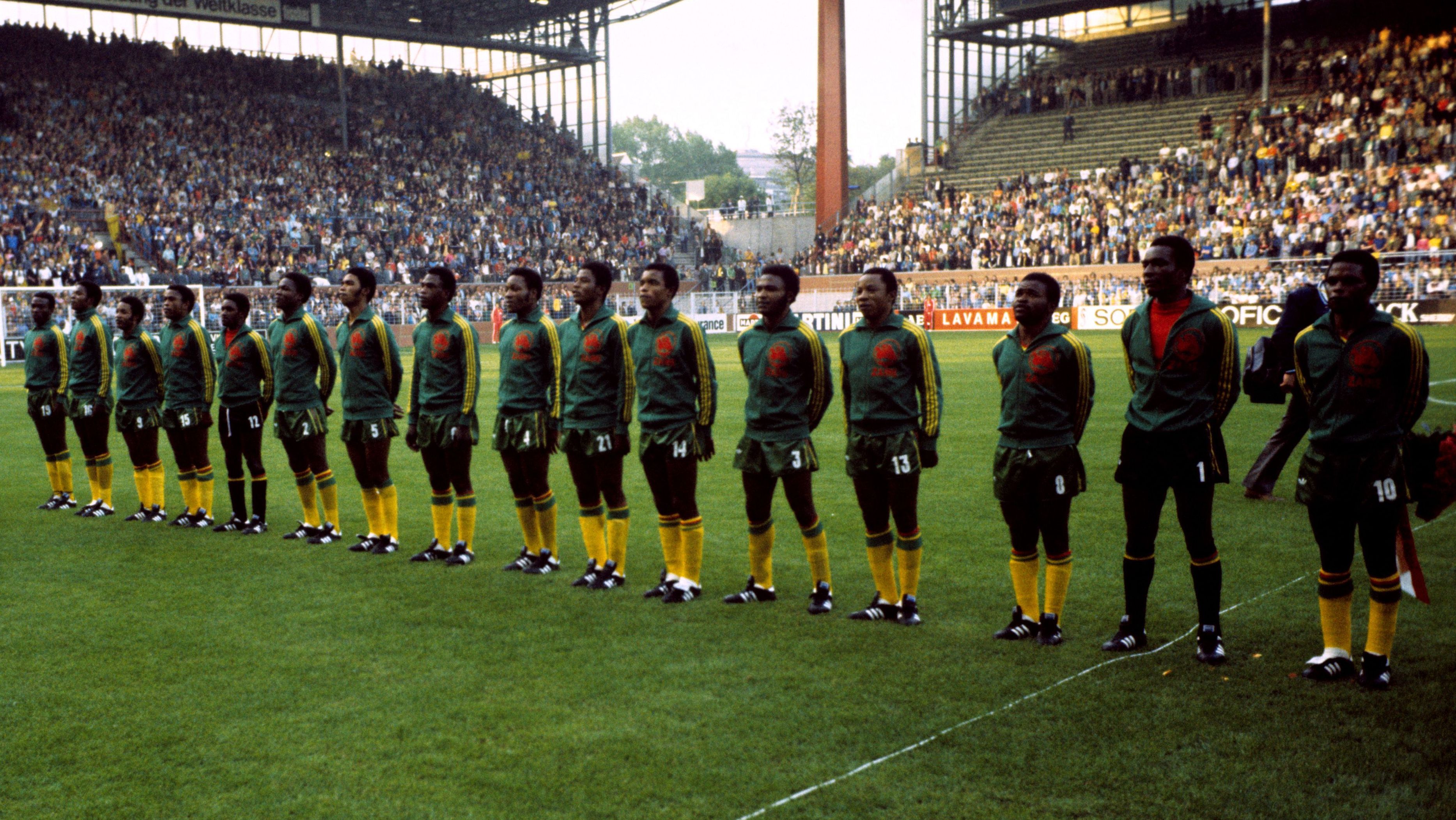 A seleção do Zaire durante a Copa do Mundo de 1974, na Alemanha Ocidental