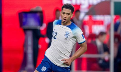 O meio-campista Jude Bellingham, da Inglaterra, durante partida de estreia contra o Irã na Copa do Mundo 2022