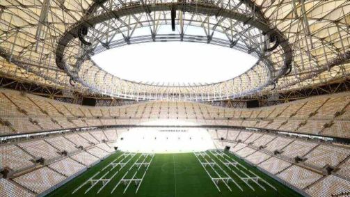 Interior do estádio Lusail, palco da final da Copa do Mundo 2022, no Catar - Foto: Getty Images
