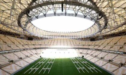 Interior do estádio Lusail, palco da final da Copa do Mundo 2022, no Catar - Foto: Getty Images