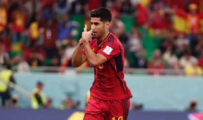 Marco Asensio comemora gol contra a Costa Rica na Copa do Mundo no Catar