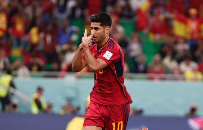 Marco Asensio comemora gol contra a Costa Rica na Copa do Mundo no Catar