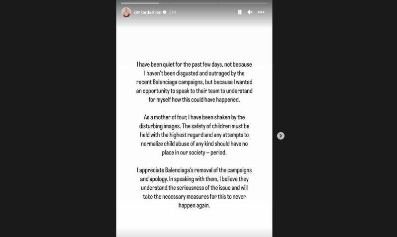 Kim Kardashoian se manifestou em seu Instagram / Reprodução/Instagram