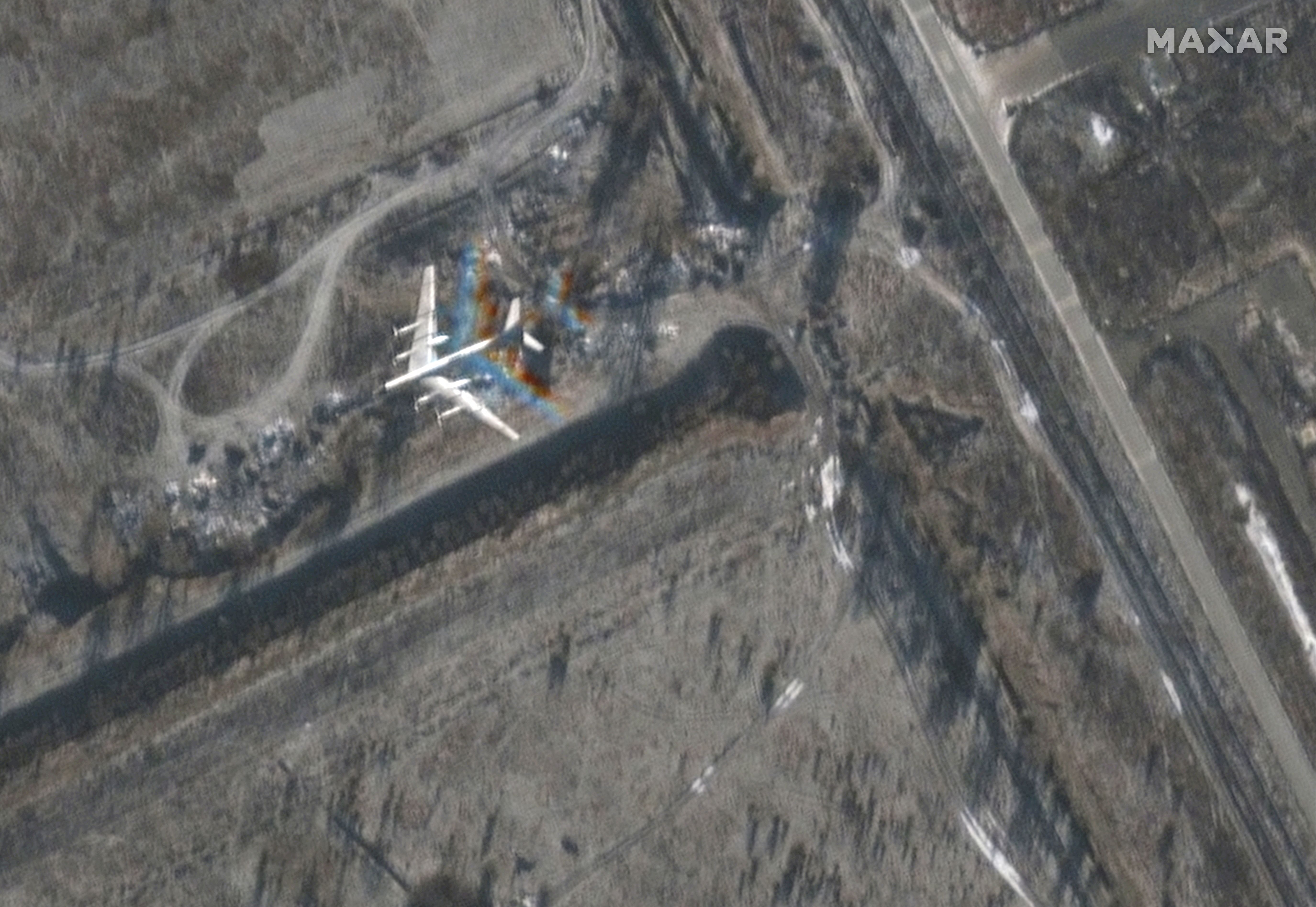 Imagem de satélite da base aérea de Engels em Saratov