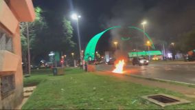 Focos de incêndio durante manifestação em Brasília