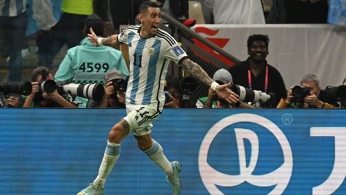 Gol de Angel Di María na partida final entre as seleções da Argentina vs Franca, pela disputa do título da Copa do Mundo Qatar 2022