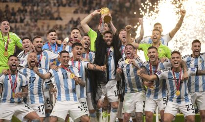 Veja fotos da comemoração dos jogadores da Argentina após o tri da Copa do Mundo