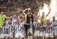 Veja fotos da comemoração dos jogadores da Argentina após o tri da Copa do Mundo