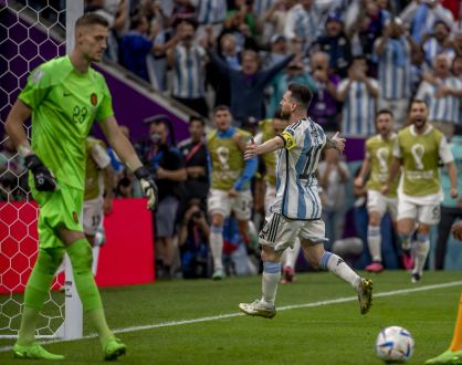 Lionel Messi durante partida da Argentina contra a Holanda