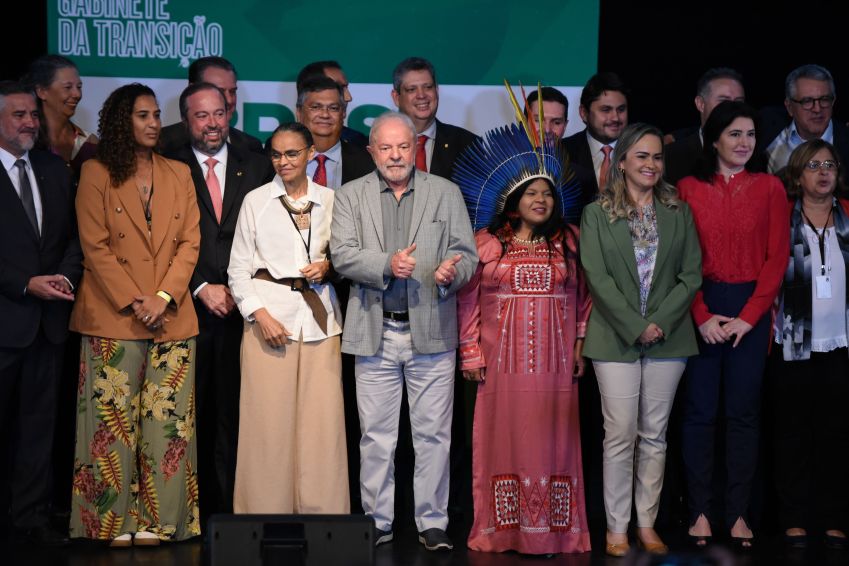 Presidente Lula, Marina Silva, Sonia Guajajara e Anielle Franco. Nesta quinta (29) o Presidente eleito Luiz Inácio Lula da Silva anunciou os ultimos nomes de ministros para compor o quadro ministerial de seu governo. / Estadão Conteúdo