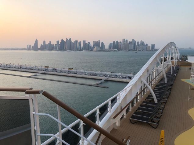 Navios de cruzeiro viram hotéis flutuantes para visitantes do Catar na Copa do Mundo / Crédito: Pedro Duran