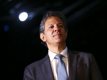 O futuro ministro da Fazenda, Fernando Haddad, durante anúncio de ministros no CCBB Brasília
