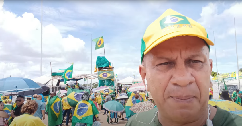 Renan Silva Sena foi preso pela Polícia Federal, nesta sexta-feira (20), no Distrito Federal. Envolvido nos atos criminosos em Brasília do dia 8 de janeiro, ele pediu intervenção militar e criticou ministros do STF / Reprodução