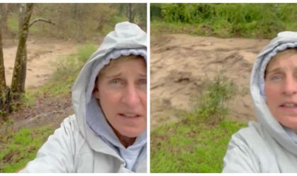 Apresentadora Ellen DeGeneres filma correnteza perto de sua casa após tempestades atingirem Califórnia