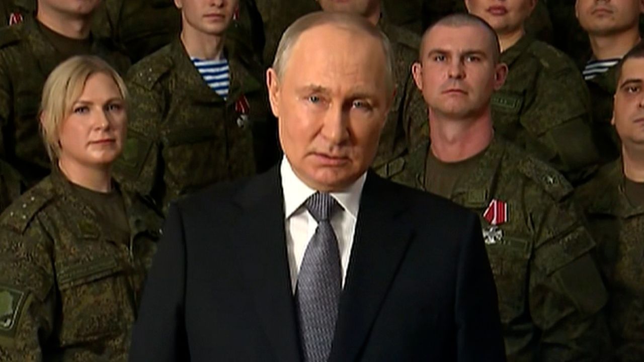 O presidente russo, Vladimir Putin, fez seu próprio discurso de Ano Novo. VGTRK