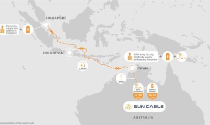 Mapa Cabo energia solar Australia Singapura