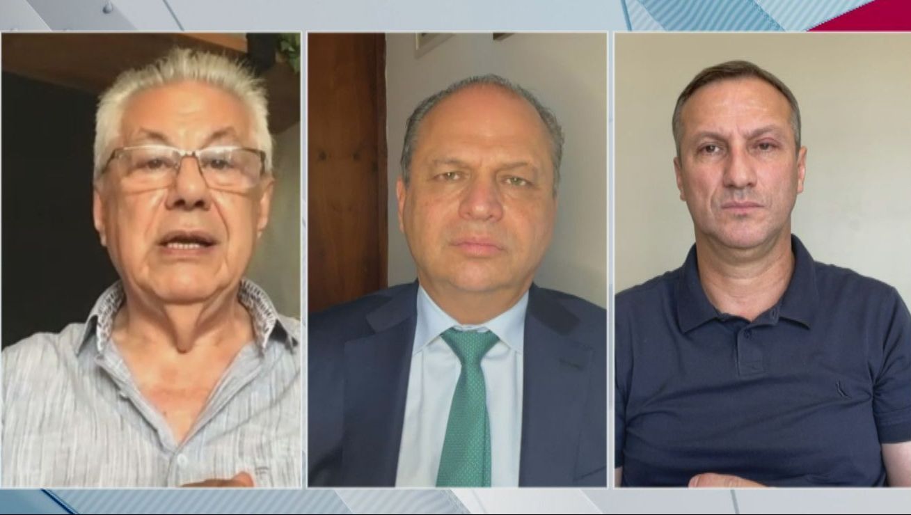 Os deputados federais Arlindo Chinaglia (PT-SP), Ricardo Barros (PP-PR) e Ubiratan Sanderson (PL-RS) em participação no Painel CNN