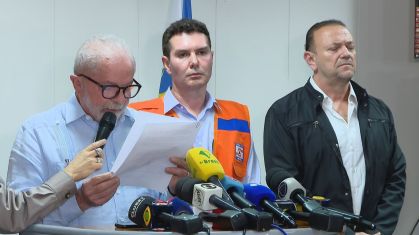 O presidente Luiz Inácio Lula da Silva (PT) durante pronunciamento após os atos antidemocráticos em Brasília