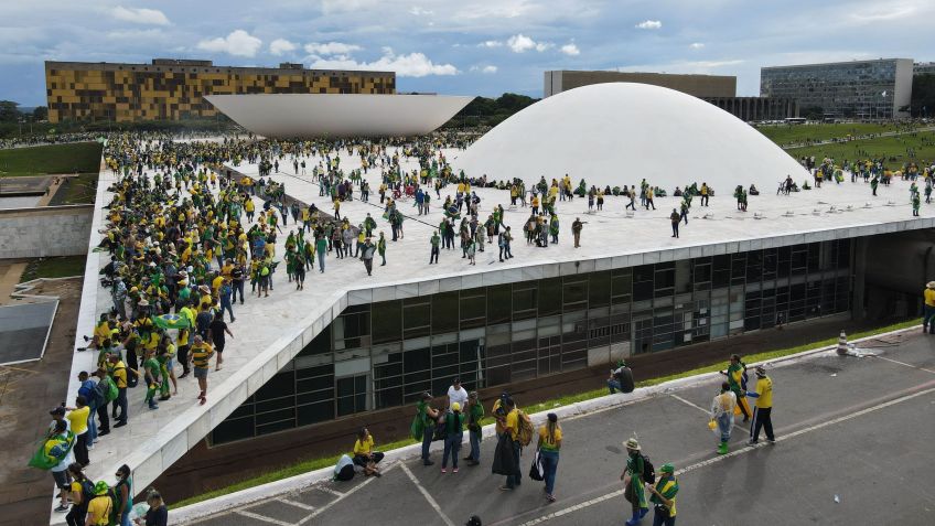 Congresso Nacional durante invasão de bolsonaristsas / Eduardo F. S. Lima/Fotoarena/Estadão Conteúdo