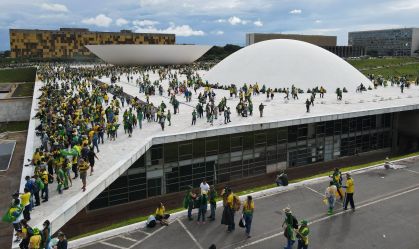 Congresso Nacional durante invasão de bolsonaristsas