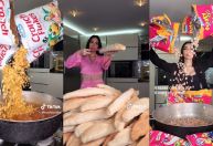 Em resposta a tiktokers que desperdiçam comida, influenciadora cozinha e doa alimentos