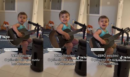 Bebê músico viraliza nas redes sociais