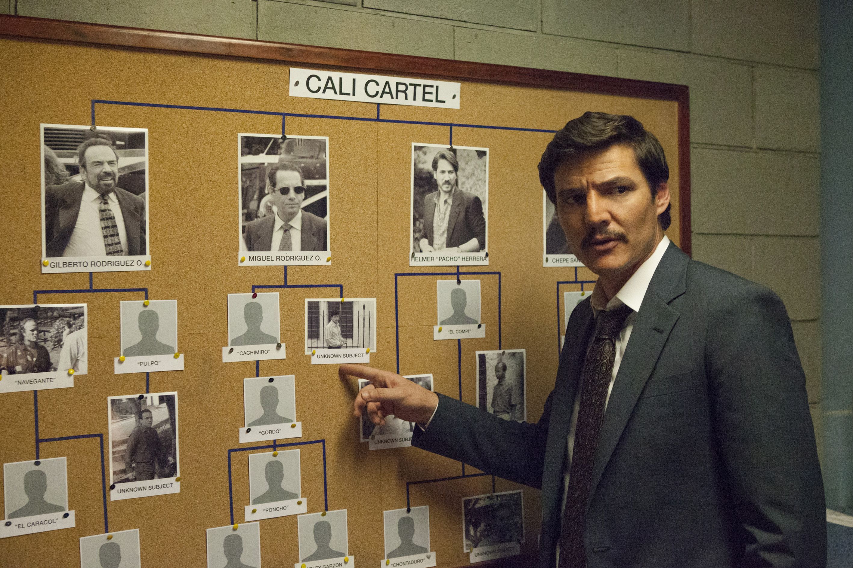 Pedro Pascal na 3ª temporada de Narcos, da Netflix / Juan Pablo Gutierrez/Netflix