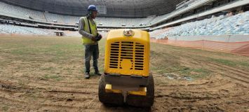 Área onde ficará o gramado da Arena MRV, futuro estádio do Atlético-MG