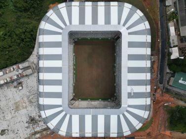 Vista aérea da Arena MRV, futuro estádio do Atlético-MG