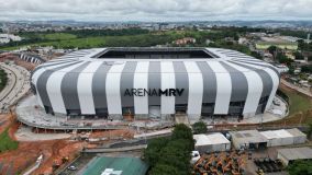 Fachada da Arena MRV, futuro estádio do Atlético-MG