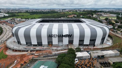 Fachada da Arena MRV, futuro estádio do Atlético-MG