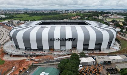 Fachada da Arena MRV, futuro estádio do Atlético-MG