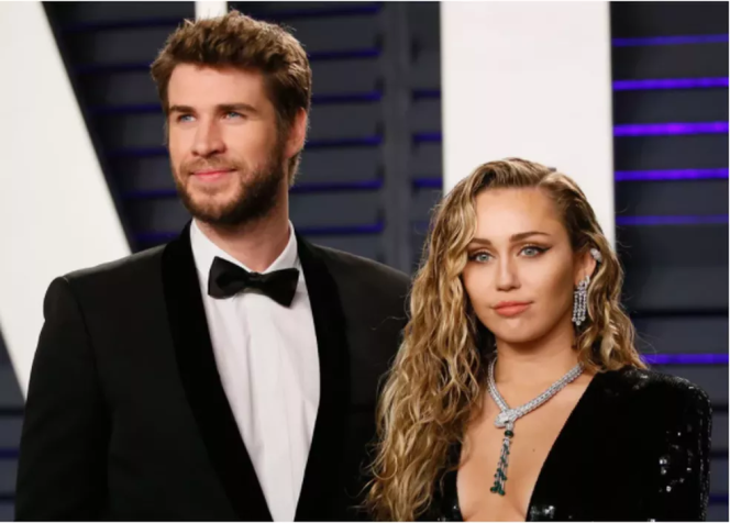Ator Liam Hemsworth e cantora Miley Cyrus. / Reprodução