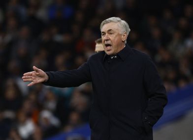 Carlo Ancelotti durante partida entre Real Madrid e Atlético de Madri pela Copa do Rei