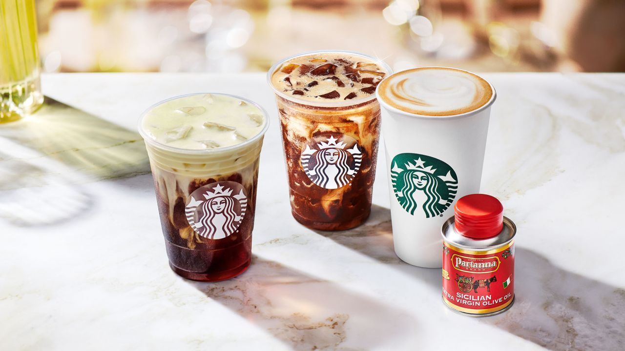 Novas bebidas da Starbucks vêm com uma colherada de azeite extra