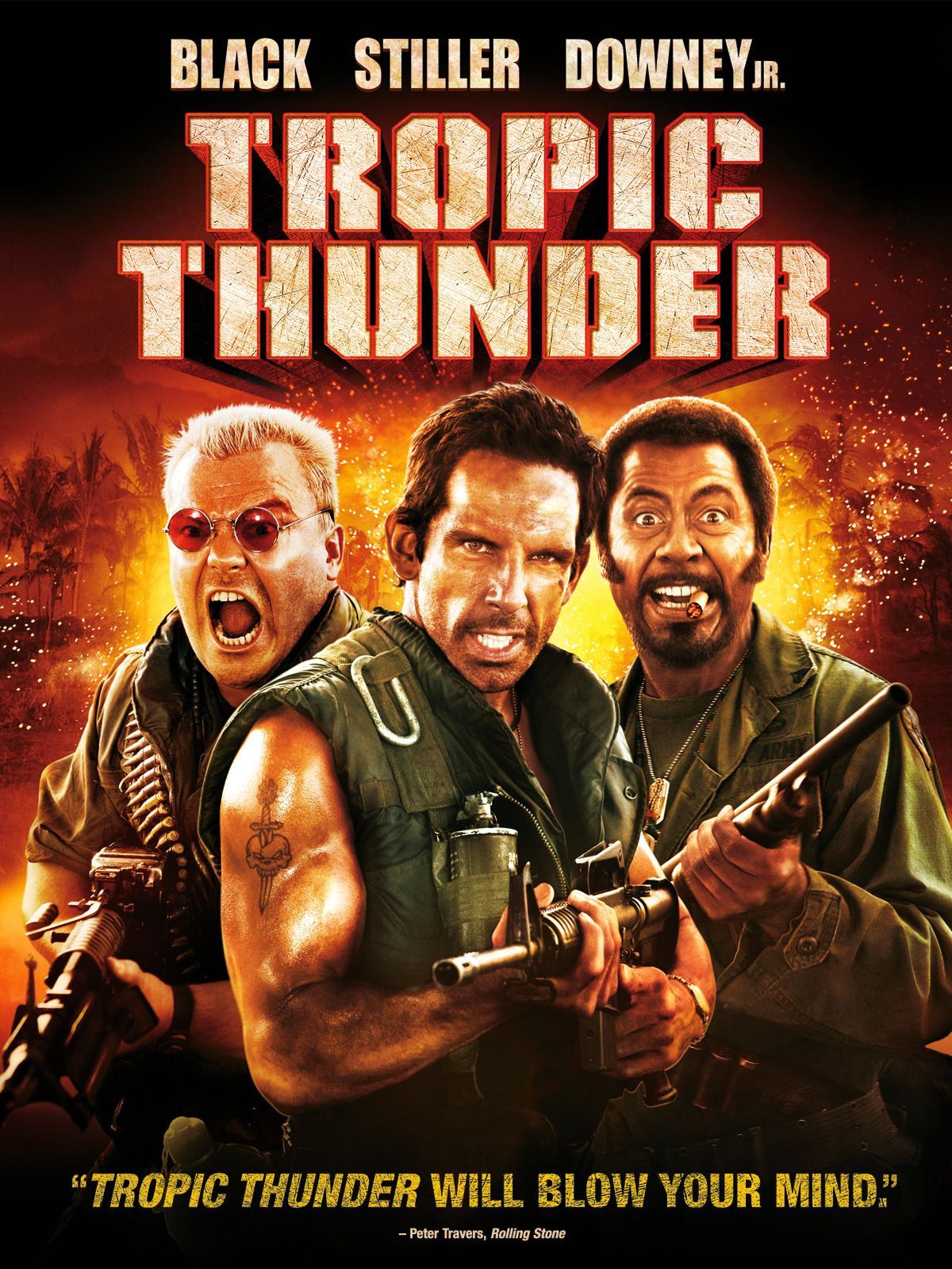 Cartaz do filme "Trovão Tropical". Foto: Divulgação/Dreamworks