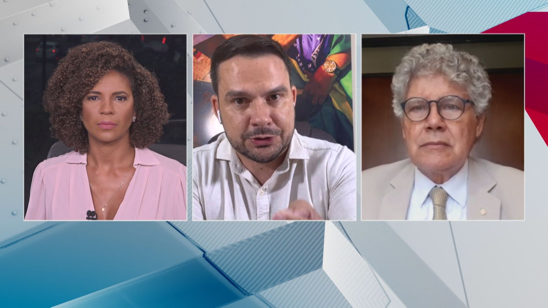 Deputados federais Capitão Alberto Neto (PL-AM) e Chico Alencar (PSOL-RJ) em participação no quadro Painel CNN