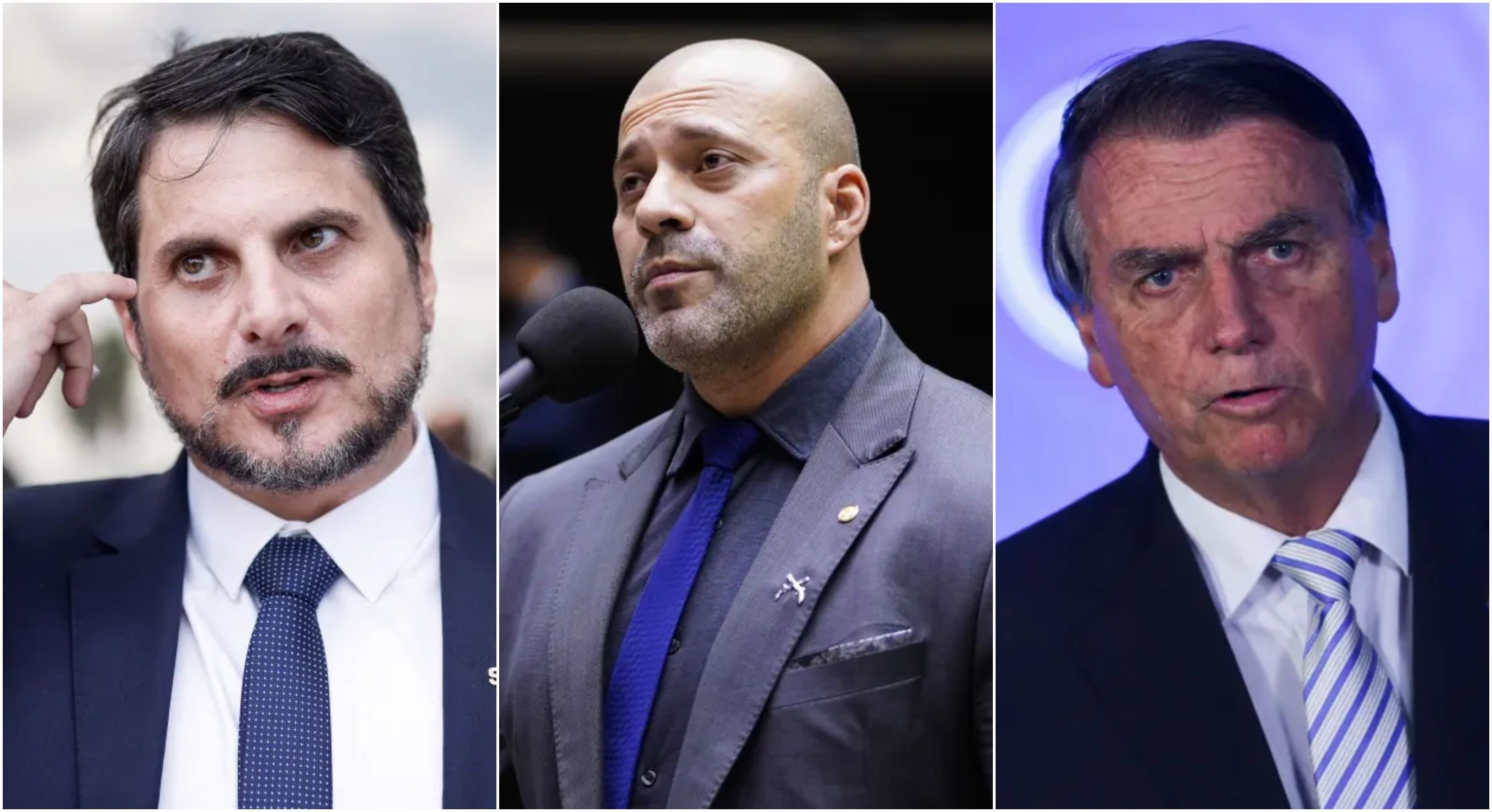 Marcos do Val, Daniel Silveira e Jair Bolsonaro